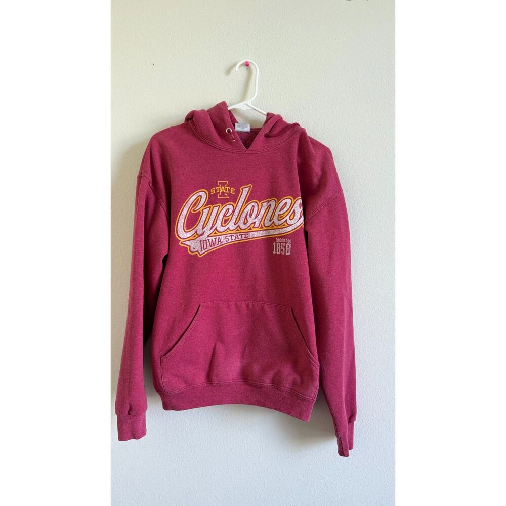 Iowa State Cyclones Hoodie Medium Red Jerzees NCAA College Football Sweatshirt